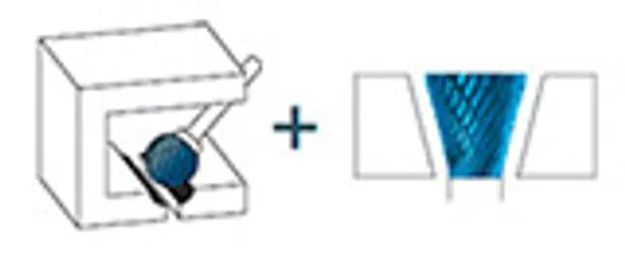 Комбинированная борфреза Karnasch конус 60° + угол