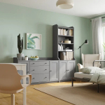 Шкаф - HAUGA IKEA/ХАУГА ИКЕА, 46х210х199 см, серый