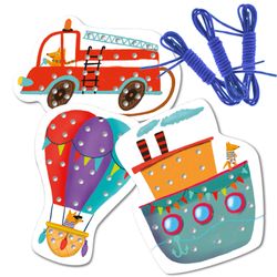 Игра-шнуровка «Веселые шнурочки». Долечу, доплыву, доеду