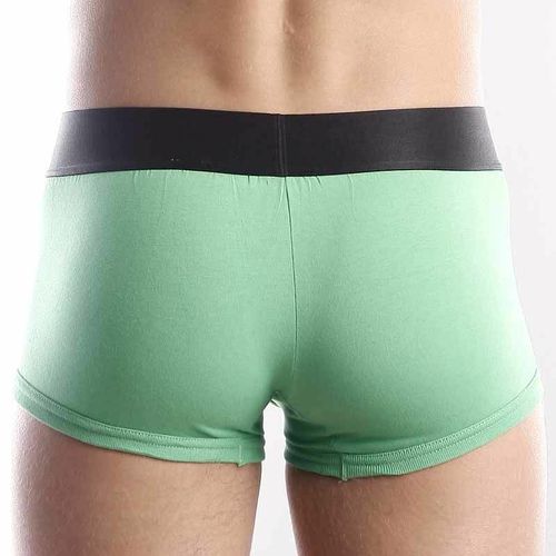 Мужские трусы боксеры зеленые с черной резинкой Calvin Klein Steel Green Black Waistband Boxer