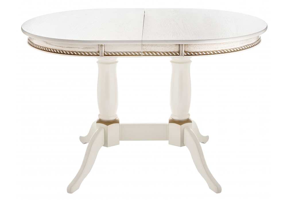 Стол деревянный Woodville Кантри 120 молочный, золотая патина