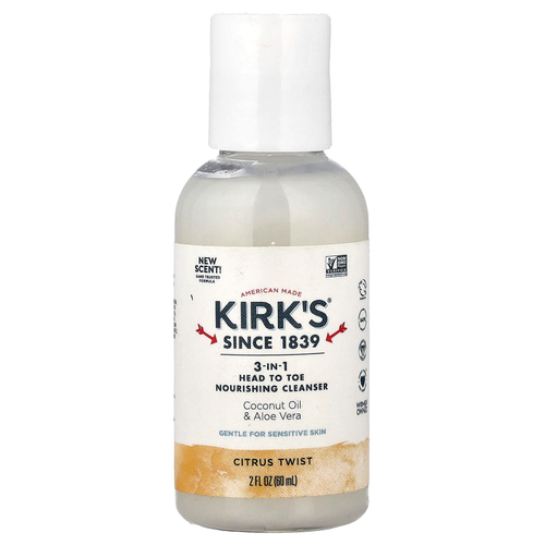 Kirk's, Head to Toe, питательное очищающее средство, 3 в 1, цитрус, 60 мл (2 жидк. унции)