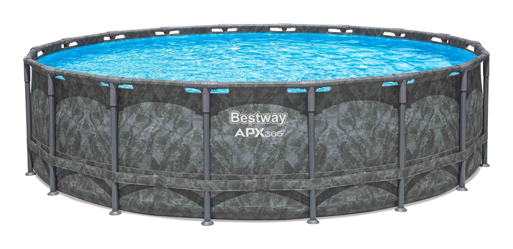 Каркасный бассейн Bestway APX 365, 549х132 см + песочный фильтр-насос 6056 л/ч, тент, лестница, наполнитель Polysphere (561KC BW)