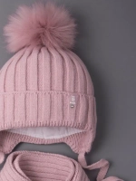 Шапка для девочки зимняя вязаная и шарф