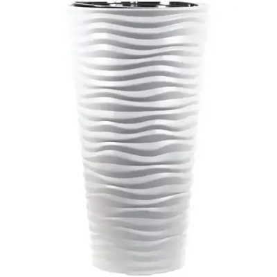 Кашпо ДЮНА D340мм H 630ммл со вставкой Белый 0,63х0,34х0,34м