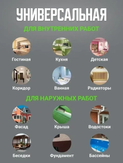 Резиновая краска COLORINI Bio 1.3 кг Серая