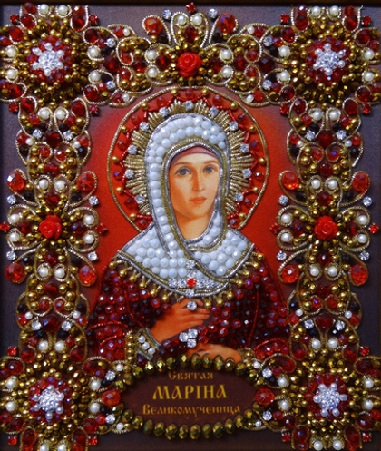 Ии-23 Набор для вышивания хрустальными камнями Святая Марина