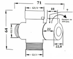 Дивертор для смесителя мех. 3/4-1/2-3/4" ESKO арт.EDV1CER