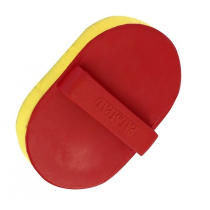 EKKIA HIPPOTONIC Щетка-губка с резиновым верхом для мытья лошади, красная