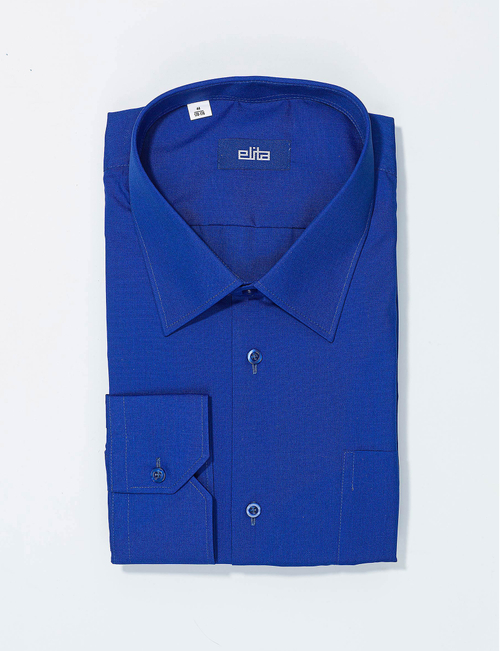 Сорочка мужская ELITA длинный рукав, цвет синий, хлопок/пэ 68412 23