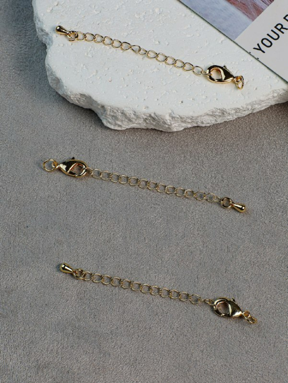 Замок карабин 13 мм, позолота 14к, 5 штук