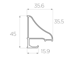 Профиль накладной для полок LC-NP-4535-2 Anod