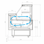 Холодильная витрина Carboma PALM 3 GC95 VV 1,5-1 без боковин (версия 2.0)