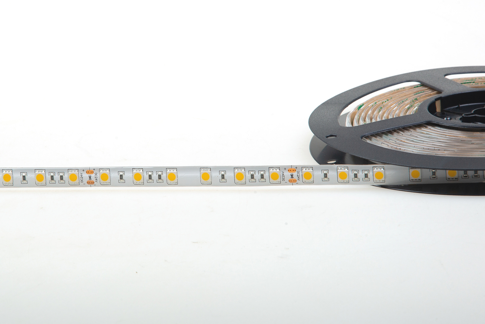 Лента светодиодная SMD нейтральная DC24V 14, 4W/m 4000K 1080Lm/m 60д/м CRI>95 IP65,  упаковка 5 метров,  ширина 10мм,  высота 2мм,  самоклейкая
