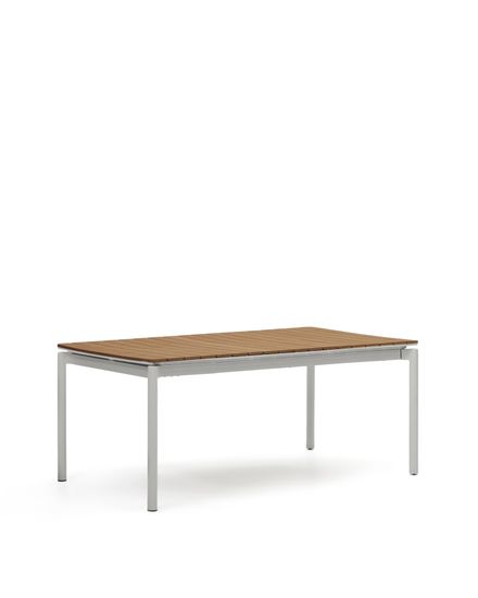 Уличный раздвижной стол Canyelles из полистирола и алюминия светло-серого цвета, 180 (240) x 100