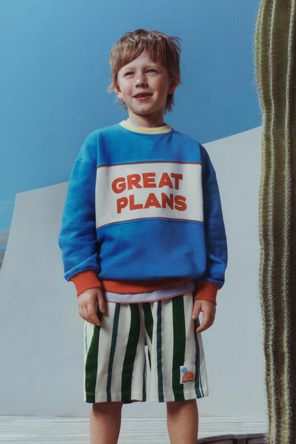 ZARA ШОРТЫ ИЗ МЯГКОЙ ТКАНИ В ПОЛОСКУ С НАШИВКОЙ, РАЗНОЦВЕТНЫЙ