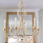 Milan Medium Chandelier in Venetian Silver with Crystal