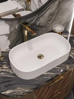 Смеситель для раковины STWORKI Молде S23020GG глянцевое золото