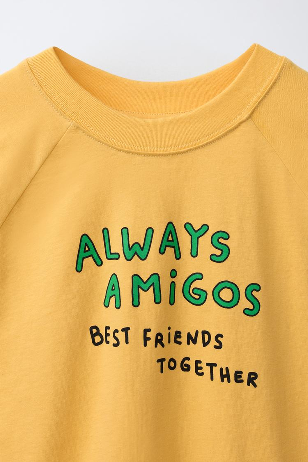 ZARA ФУТБОЛКА С НАДПИСЬЮ, ПАСТЕЛЬНО-ЖЕЛТЫЙ