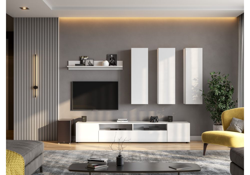 ТВ-Тумба Валенсия белый текстурный