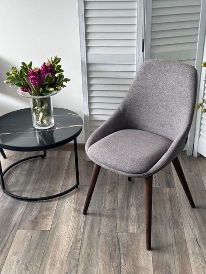 Стул DANIEL Grey Lena-450, ткань / орех