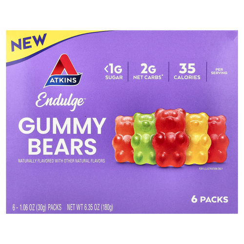 Atkins, Endulge ™, жевательные мишки, 6 пакетиков по 30 г (1,06 унции)