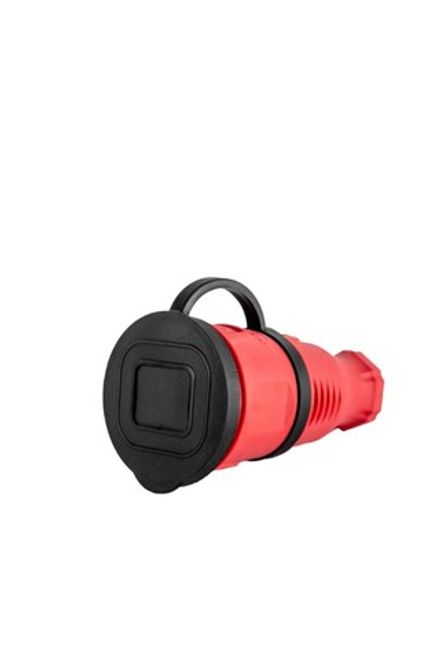 Розетка переносная DYNEL с крышкой с/з каучук 2P+PE 230V 16А IP44 Красная (1/16)