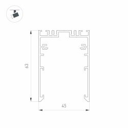 Трек MAG-TRACK-4563-1000 (BK, 5LN) (Arlight, IP20 Металл, 5 лет) 046832