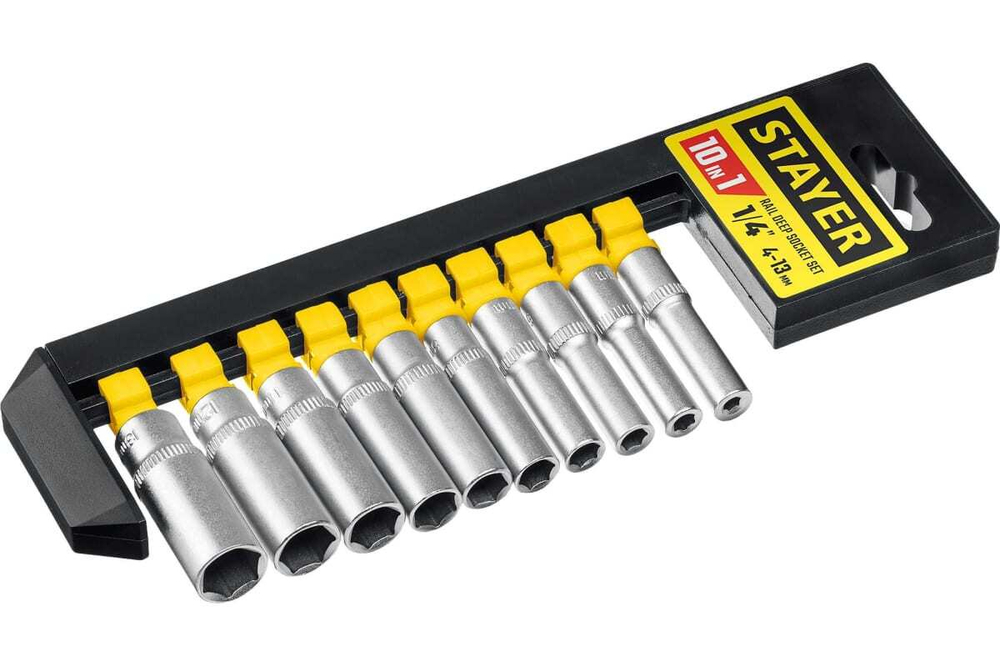 Набор торцовых головок STAYER RSS 10SD 1/4"DR, 10 предметов 27759-H10