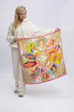 Платок «БРИКС 2024» 100% шёлк