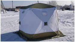 Палатка СЛЕДОПЫТ Куб "PREMIUM", размер по полу 2.55х2.42м (трехслойная, 5 стен)