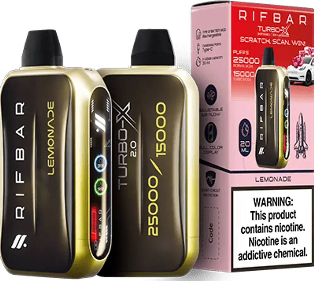 RIFBAR TURBO X 25000 - Lemonade (5% nic)