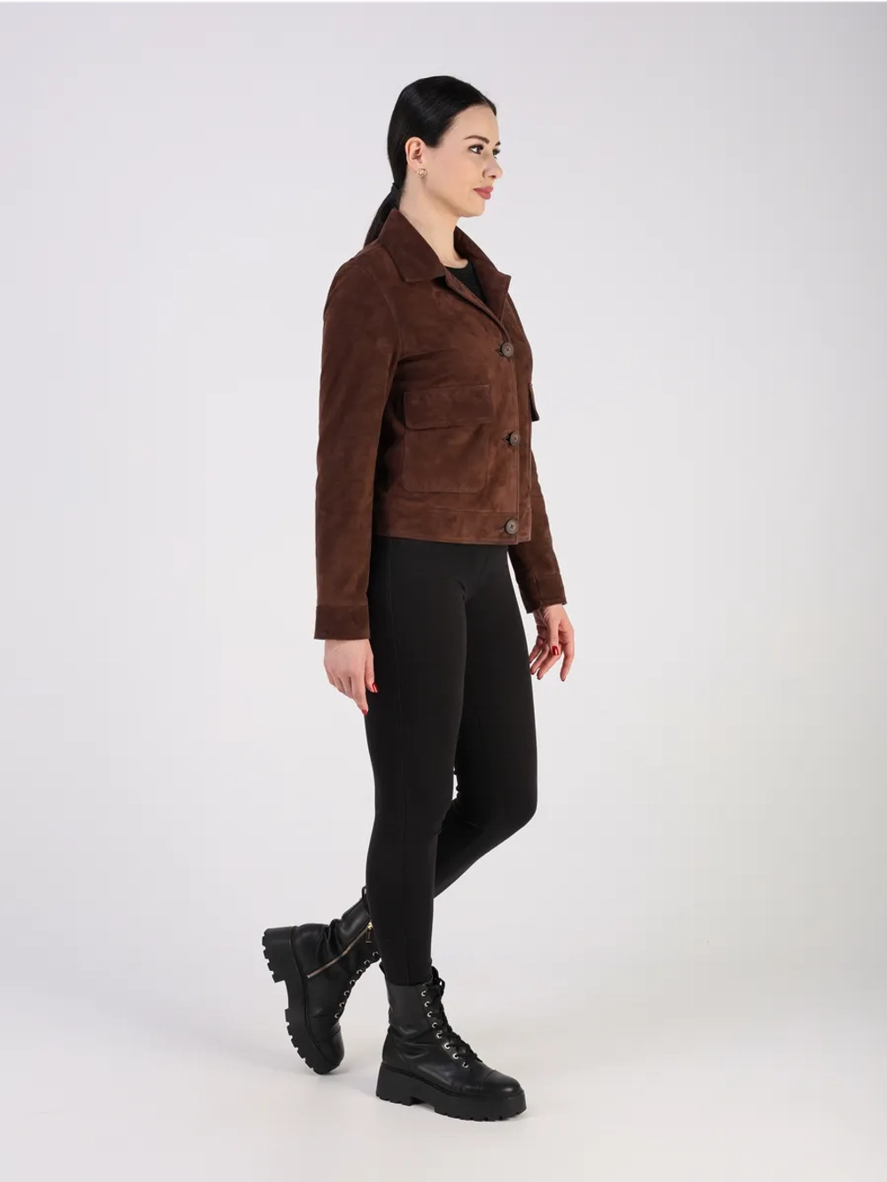 Кожаная куртка демисезонная замшевая пиджак укороченный