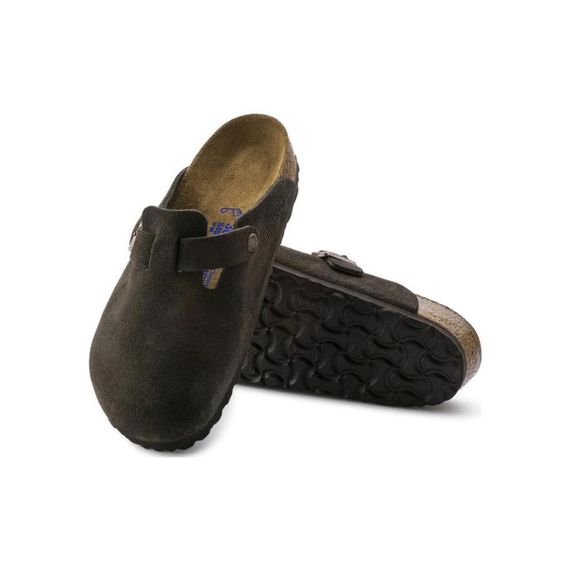 Мягкая стелька Birkenstock Boston для ног с тиснением тапочки темнокошейный Унисекс