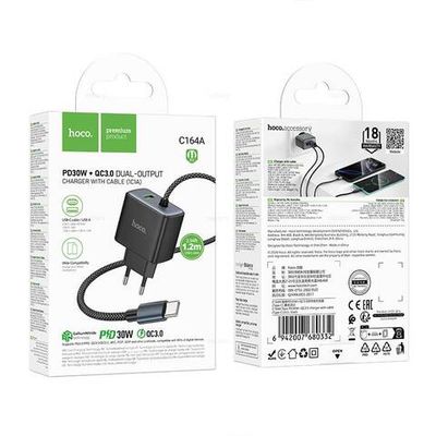 Hoco C164A Source PD30W+QC3.0 зарядное устройство набор (Type-C на Type-C)