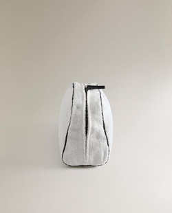 ZARA HOME МАХРОВАЯ КОСМЕТИЧКА С ДЕКОРАТИВНОЙ ОТДЕЛКОЙ, БЕЛЫЙ