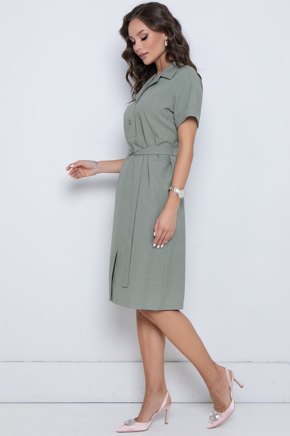 Платье Успех (оливка) Diolche (Акция)