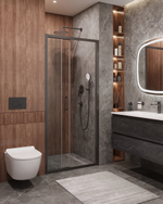 Душевая дверь CEZARES MOLVENO-BF-3-120-C-GM-IV, 120х195, профиль оружейная сталь, прозрачное стекло