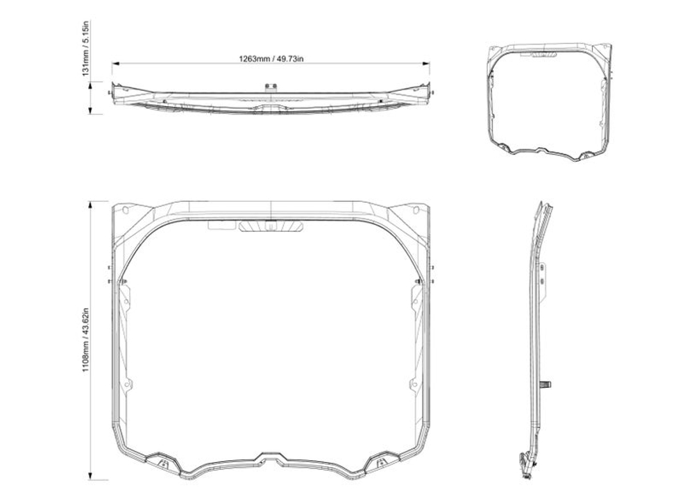 Стекло лобовое триплекс Glass Windshield BRP Can-Am Maverick R