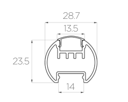 Профиль алюминиевый круглый LC-LKS-2328-2 Anod