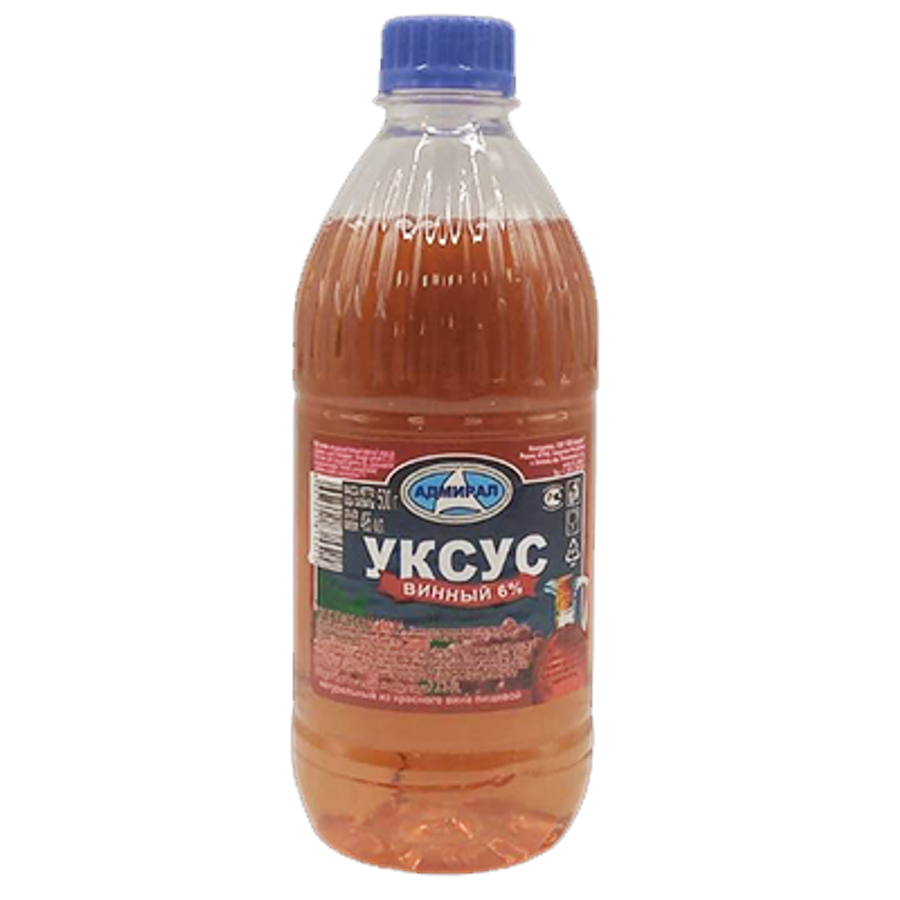 УКСУС ВИННЫЙ КРАСНЫЙ 0,5кг Адмирал ПЭТ (1х12)