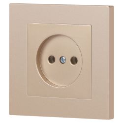 Розетка Intro Accent 6-201-04 2P 16А-250В IP20 СУ AL/CU шампань