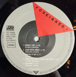 Винтажная виниловая пластинка LP Foreigner 4 (Germany 1981)