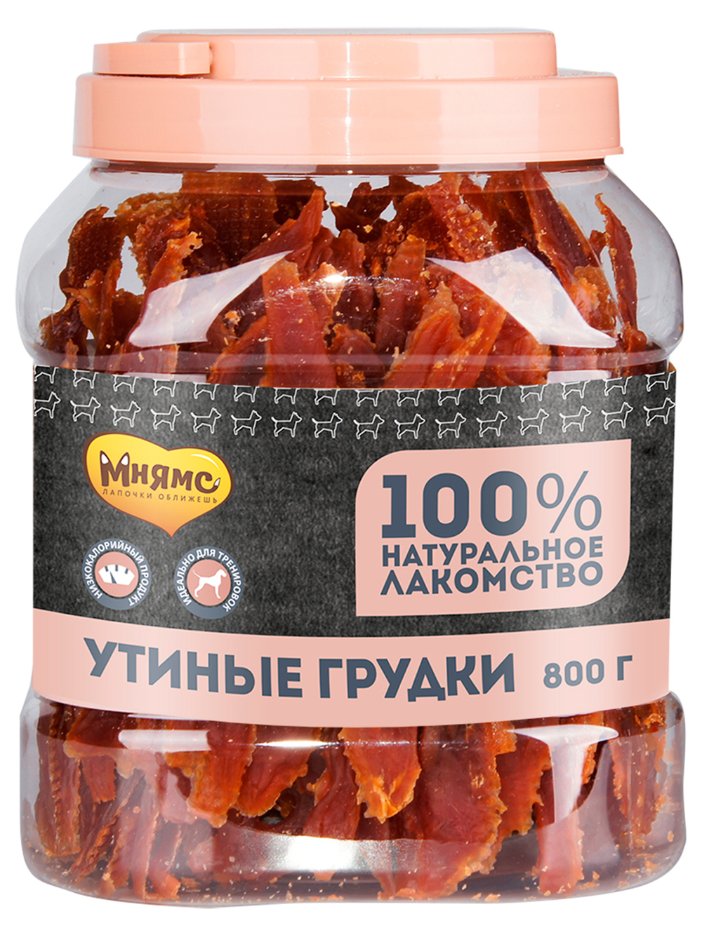 Лакомство Мнямс для собак утиные грудки в банке 800 г