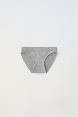 ZARA НАБОР ИЗ ТРЕХ БЕСШОВНЫХ ТРУСОВ, БЕЛЫЙ