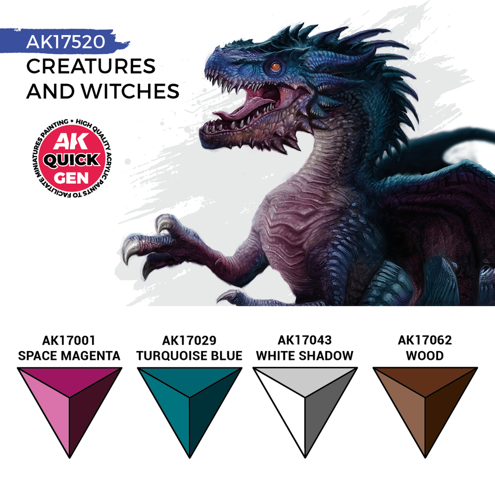 Набор акриловых красок AK Interactive - Creatures and Witches - QUICK GEN Set