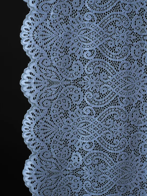 03-251 Кружево эластичное 23 см, голубой 3090