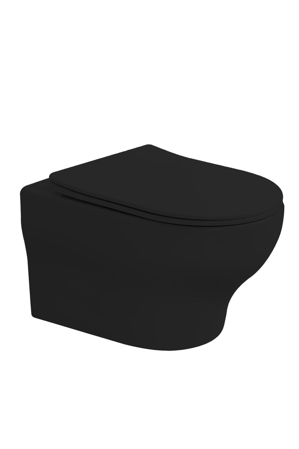 Унитаз подвесной FIORE Черный матовый c крышкой, функция Торнадо