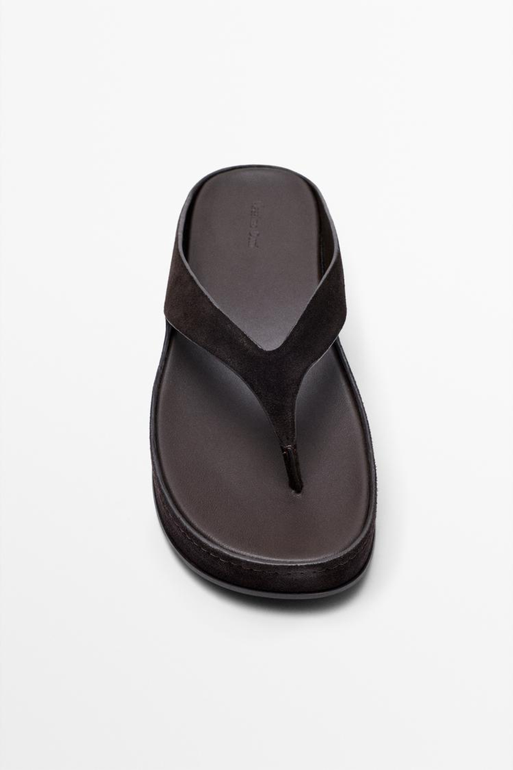 Massimo Dutti Кожаные сандалии на платформе, коричневый