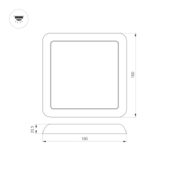 Светильник CL-FIOKK-S180x180-12W Day4000-MIX (WH, 120 deg, 230V) (Arlight, IP44 Пластик, 3 года) 034470
